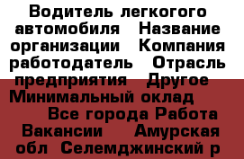 Водитель легкогого автомобиля › Название организации ­ Компания-работодатель › Отрасль предприятия ­ Другое › Минимальный оклад ­ 55 000 - Все города Работа » Вакансии   . Амурская обл.,Селемджинский р-н